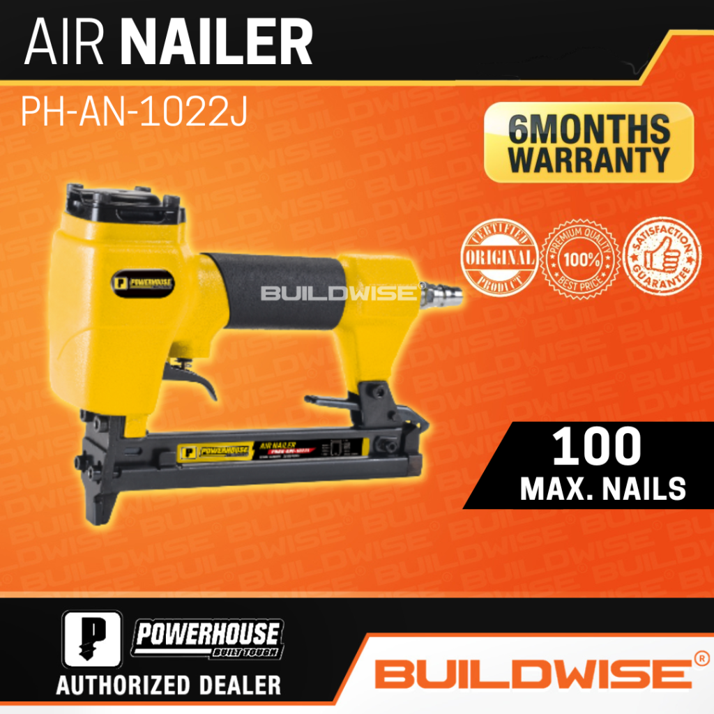 POWERHOUSE UTYPE AIR NAILER GUN WITH ANTI STRUCK PHAN1022J Buildwise
